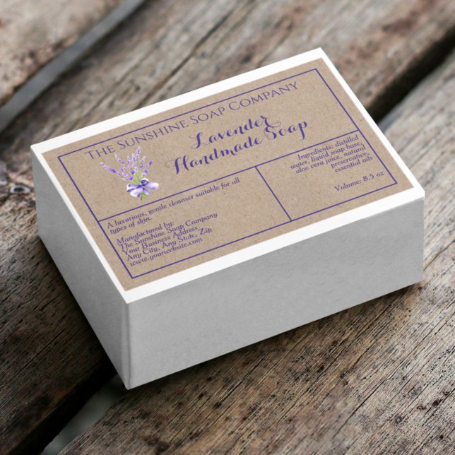 Étiquette de produit Kraft Lavender étanche (Créateur téléchargé)