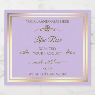 Étiquette de produit Lilac Subtil Gold Frame Rose