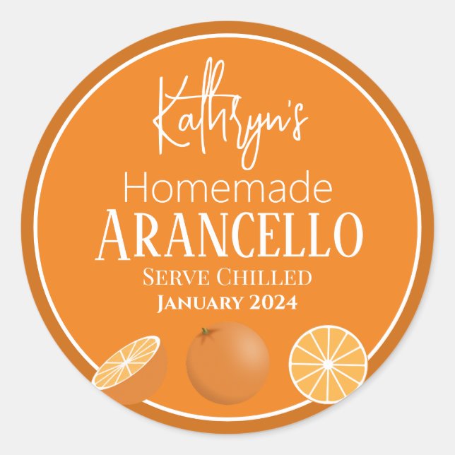 Étiquette de produit/Liqueur d'orange fait maison (Devant)