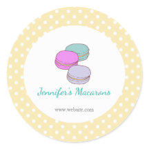 Étiquette de produit Macaron CUTE Pois jaune