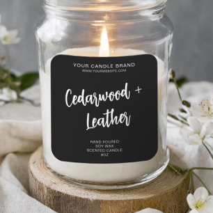 Étiquette de produit minimal Black Modern Candle