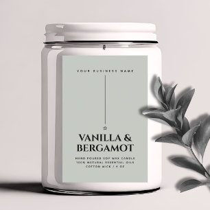 Étiquette de produit minimaliste pour bougie verte