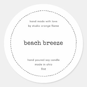 Étiquette de produit moderne Black Border Candle C