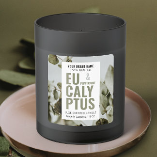 Étiquette de produit moderne élégant bougie avec p