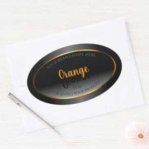 Étiquette de produit noir blanc orange