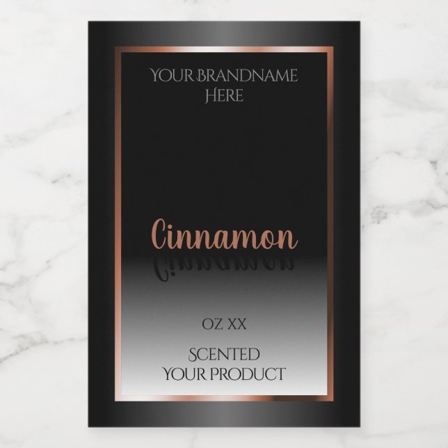Étiquette de produit noir blanc Shimmery Rose Gold (Étiquettes simples)