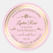 Étiquette de produit Pastel Rose Gold Frame Rose V