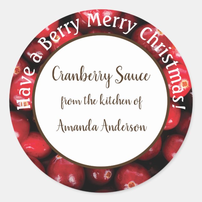 Étiquette de produit rond de Noël à la sauce de ca (Devant)