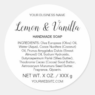 Étiquette de produit ronde pour savon ou soins de