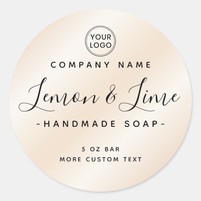 Étiquette de produit satiné minime en ivoire éléga (Devant)