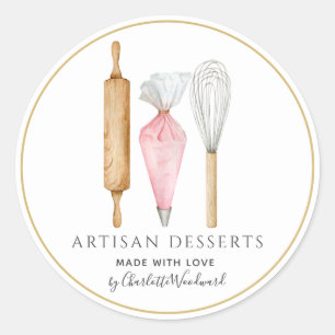 Étiquette de produit ustensiles de pâtisserie boul