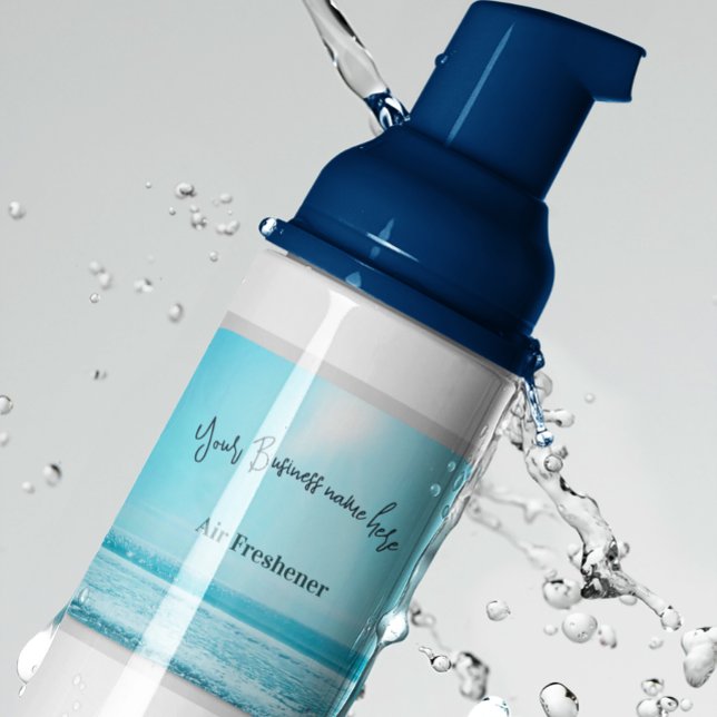 Étiquette de produits d'affaires Summer Blue Beach (Créateur téléchargé)