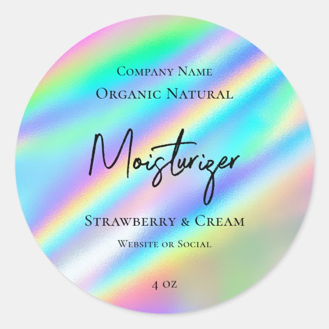 Étiquette de produits de beauté holographique Faux (Devant)