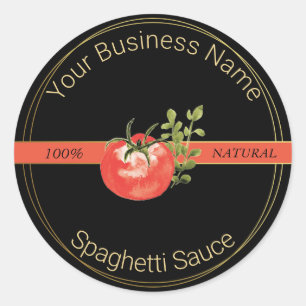 Étiquette de produits de sauce Spaghetti Noir & Or