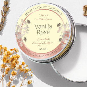 Étiquette de produits floraux crème et Rose Gold F