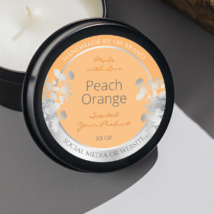 Étiquette de produits floraux Peach Light Orange a