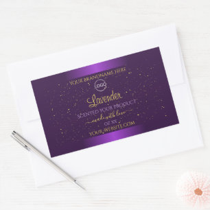 Étiquette de produits violet moderne Parties scint