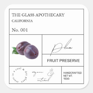 Étiquette de prune apothecaire