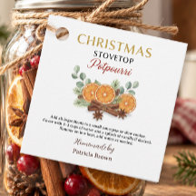 Étiquette de recette de pot-pourri de Noël fait ma