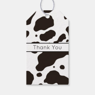 Étiquette de remerciement à motif vache
