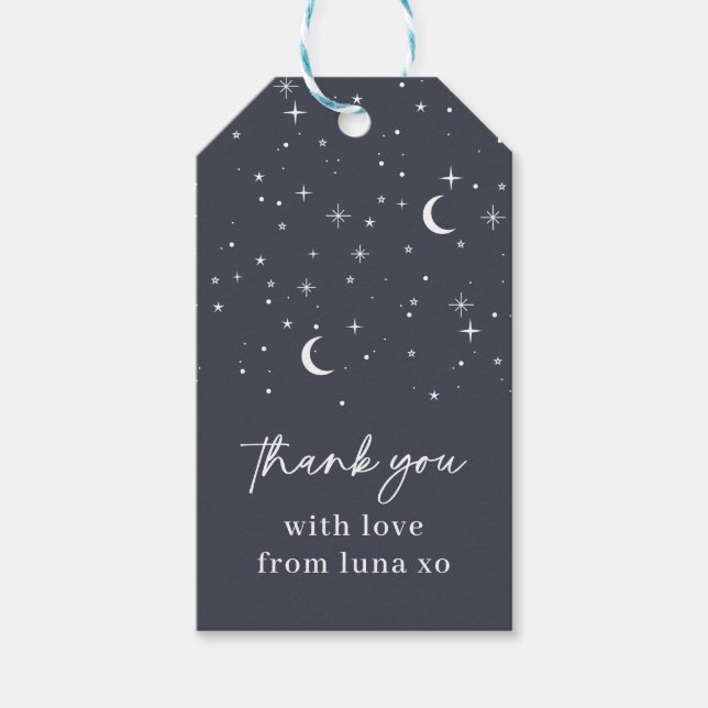 Étiquette de remerciement céleste Navy (Devant)