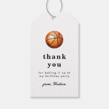Étiquette de remerciement de basketball