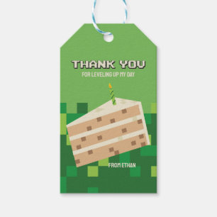 Étiquette de remerciement de fête de gamer pixelis