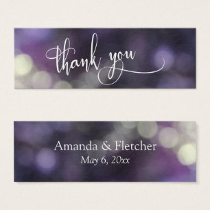 Étiquette de remerciement de mariage Bokeh Violet