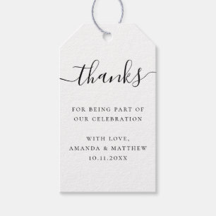 Étiquette de remerciement de mariage élégant Cad