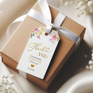 Étiquette de remerciement de mariage floral coloré