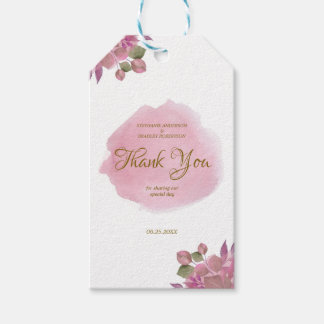 Étiquette de remerciement de mariage florale rose