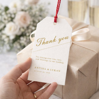 Étiquette de remerciement de mariage minimal éléga