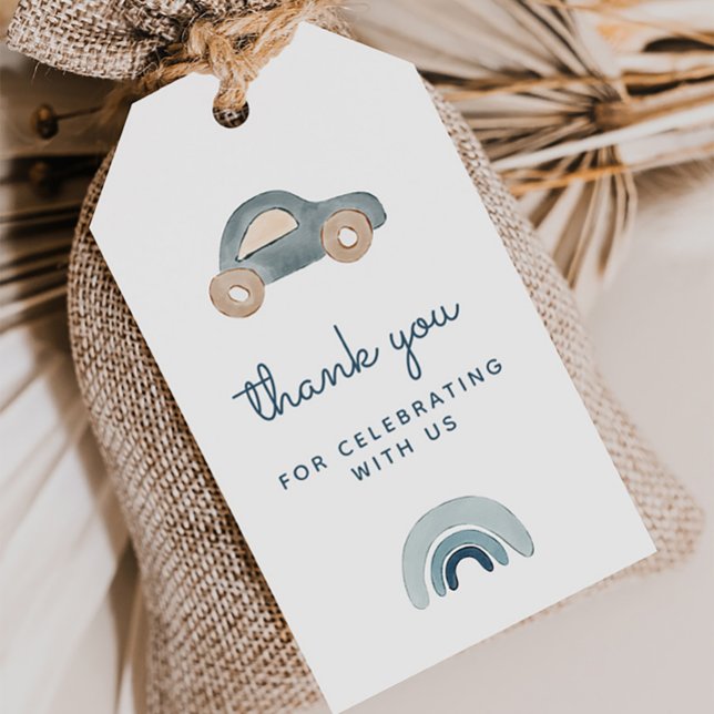 Étiquette de remerciement de voiture bleue (Créateur téléchargé)