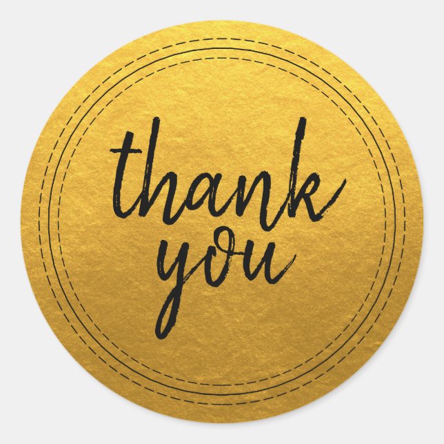 Étiquette de remerciement en or Chic Script (Devant)