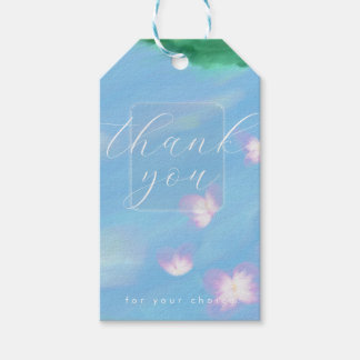 Étiquette de remerciement pastel bleu – Fleur oill