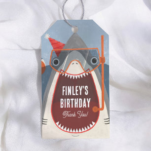 Étiquette de remerciement pour anniversaire Shark