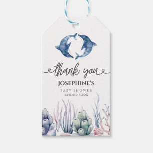 Étiquette de remerciement pour Baby Shower "Aquare