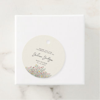 Étiquette de remerciement pour baby shower avec fl