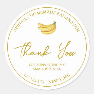 Étiquette de remerciement pour confiture de banane