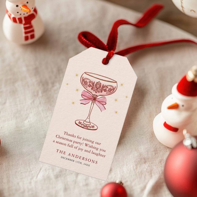 Étiquette de remerciement pour fête de Noël (Christmas Cocktail Party Favor Tags)