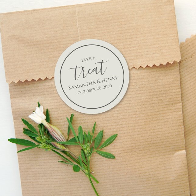 Étiquette de remerciement simple pour mariage Vert (Créateur téléchargé)