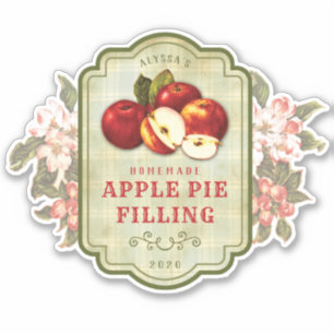Étiquette de remplissage de tarte Apple Vintage
