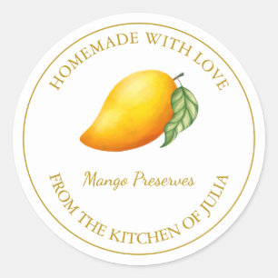 Étiquette de réserve de mangue maison or   Blanc