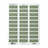 Étiquette de retour Adresse Élégante Classe Verte 