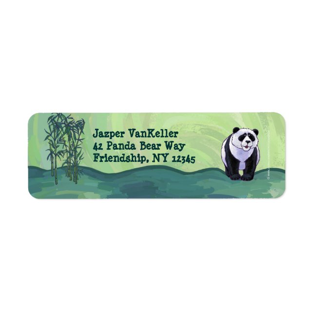 Étiquette de retour avant de l'ours Panda (Devant)