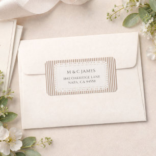 Étiquette de retour d'adresse de mariage avec rayu