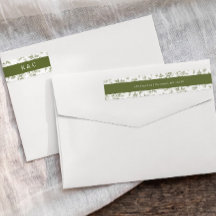 Étiquette de retour d'adresse de mariage Toile Vin