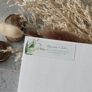 Étiquette de retour de calligraphie d'eucalyptus v