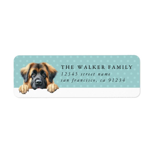 Étiquette de retour de chien Leonberger (Devant)