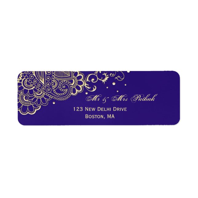 Étiquette de retour de dentelle d'or violet (Devant)